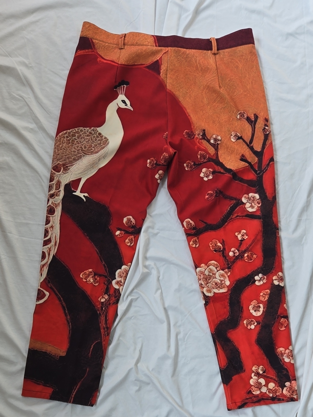 Men's/Unisex Multicolored, Graphics, Peacock, Floral Pants All Over Design - Picture 11 of 16